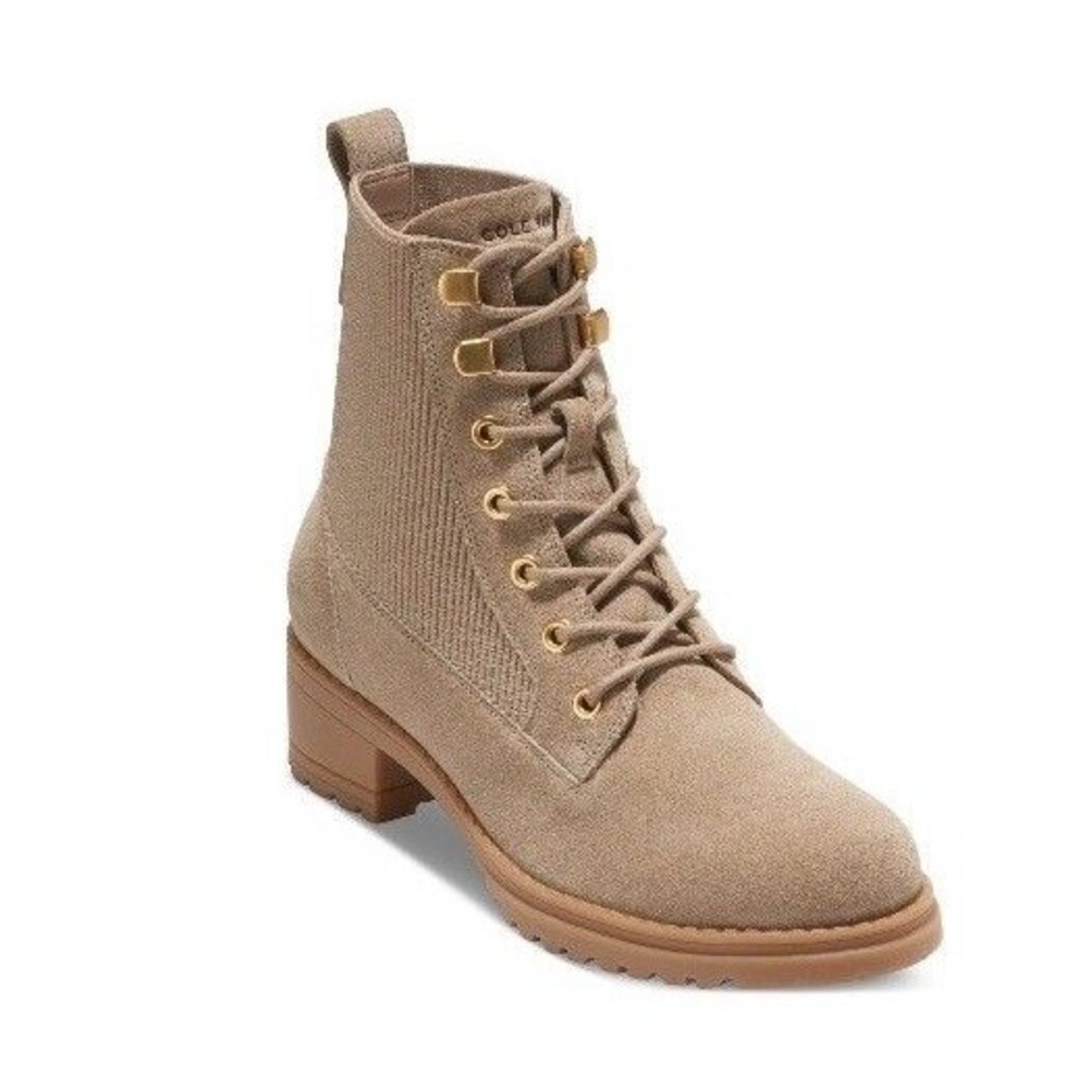 Cole Haan Women's Camea II Lace-up Combat Booties Beige SIZE 9.5 NWOB $290 MSRP